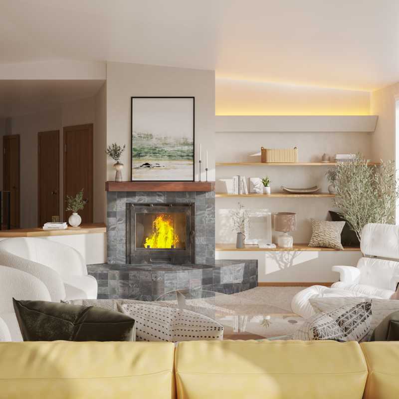 Farmhouse, Transitional, Midcentury Modern, Scandinavian Living Room Design by Havenly Interior Designer Karie