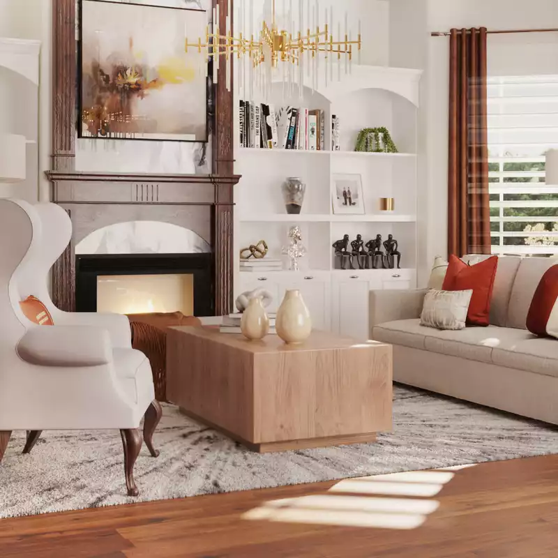 Contemporary, Glam Living Room Design by Havenly Interior Designer Sophia