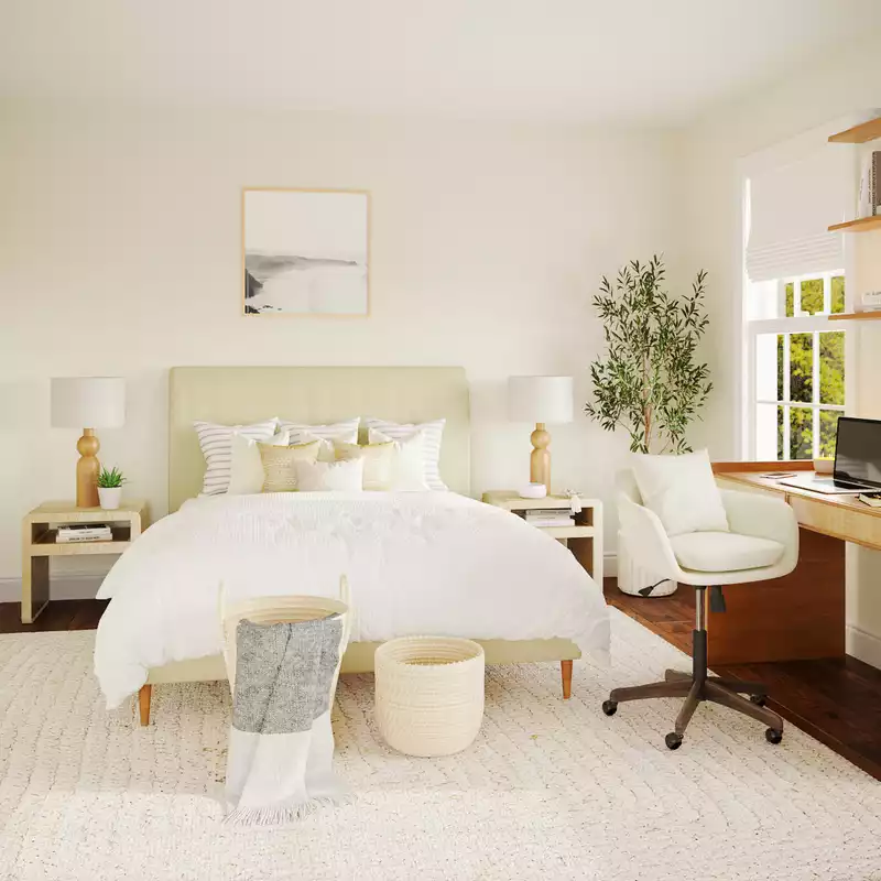 Bohemian, Coastal, Rustic, Minimal Office Design by Havenly Interior Designer Jennifer