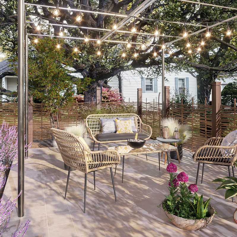 Bohemian Outdoor Space Design by Havenly Interior Designer Zelne