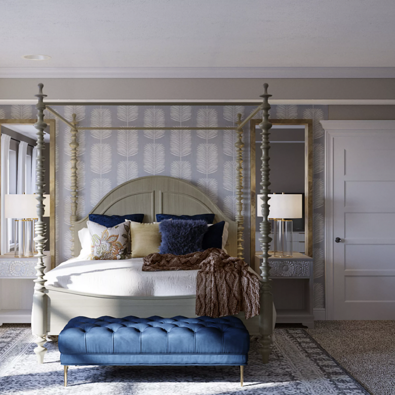 Contemporary, Modern, Eclectic, Bohemian Bedroom Design by Havenly Interior Designer Rumki