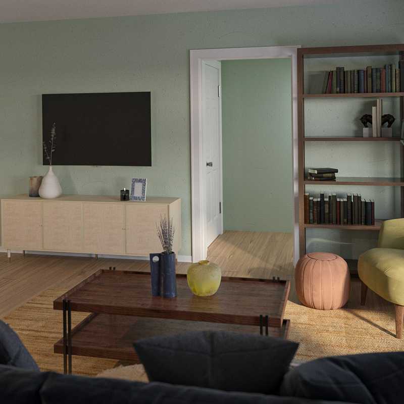 Eclectic, Industrial, Traditional, Midcentury Modern Living Room Design by Havenly Interior Designer Julia