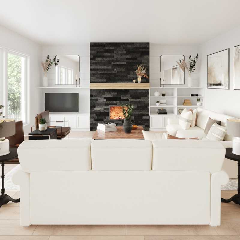 Industrial, Vintage, Midcentury Modern Living Room Design by Havenly Interior Designer Jennifer