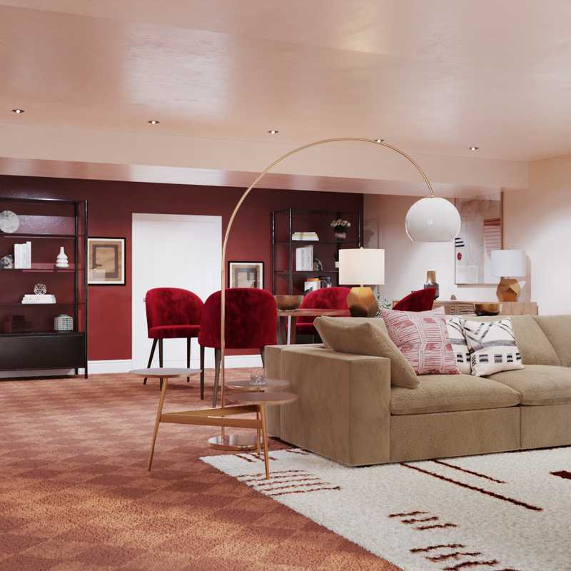 Glam, Global, Midcentury Modern Living Room Design by Havenly Interior Designer Angie