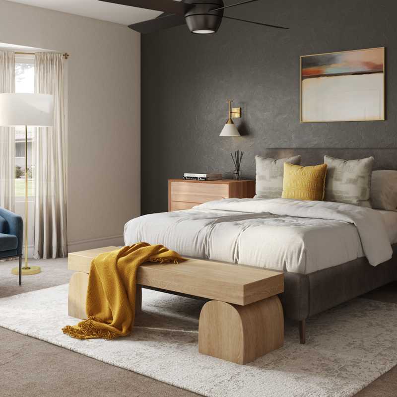 Modern, Midcentury Modern Bedroom Design by Havenly Interior Designer Stephanie