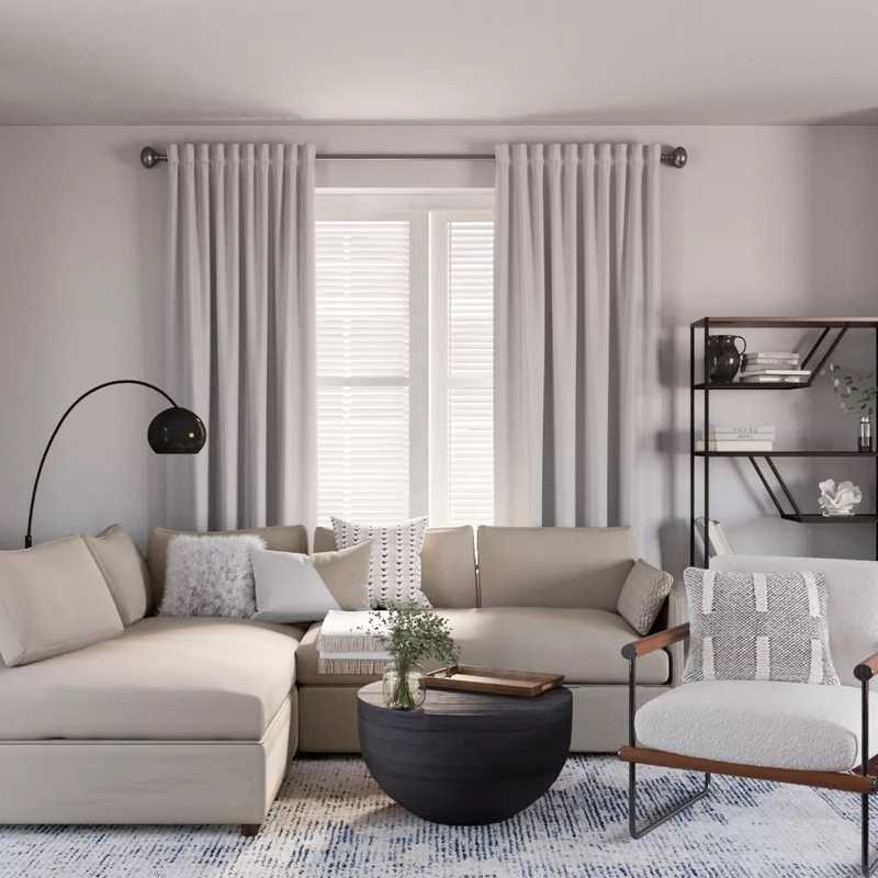 Modern, Industrial, Midcentury Modern Living Room Design by Havenly Interior Designer Mariel