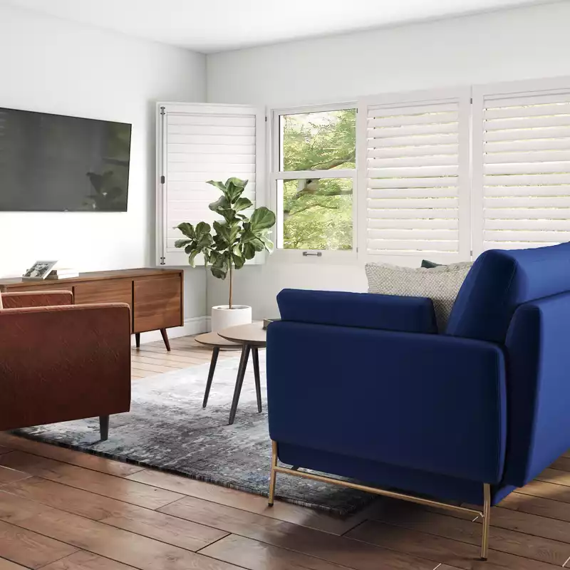 Contemporary, Modern, Midcentury Modern Living Room Design by Havenly Interior Designer Mercedes