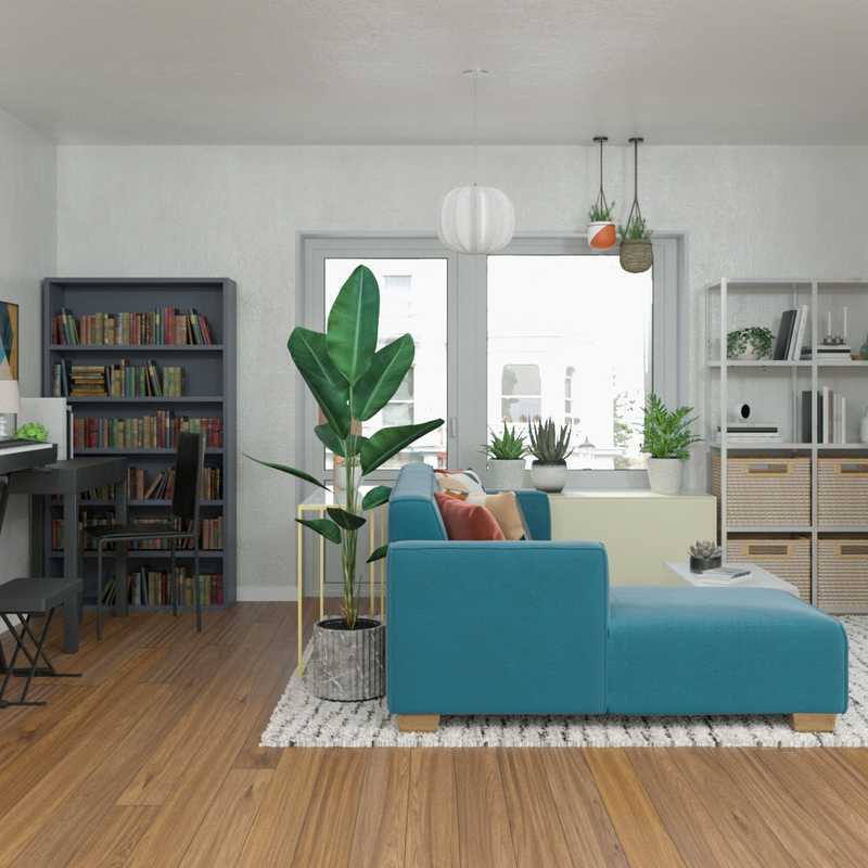 Modern, Midcentury Modern Living Room Design by Havenly Interior Designer Kristin