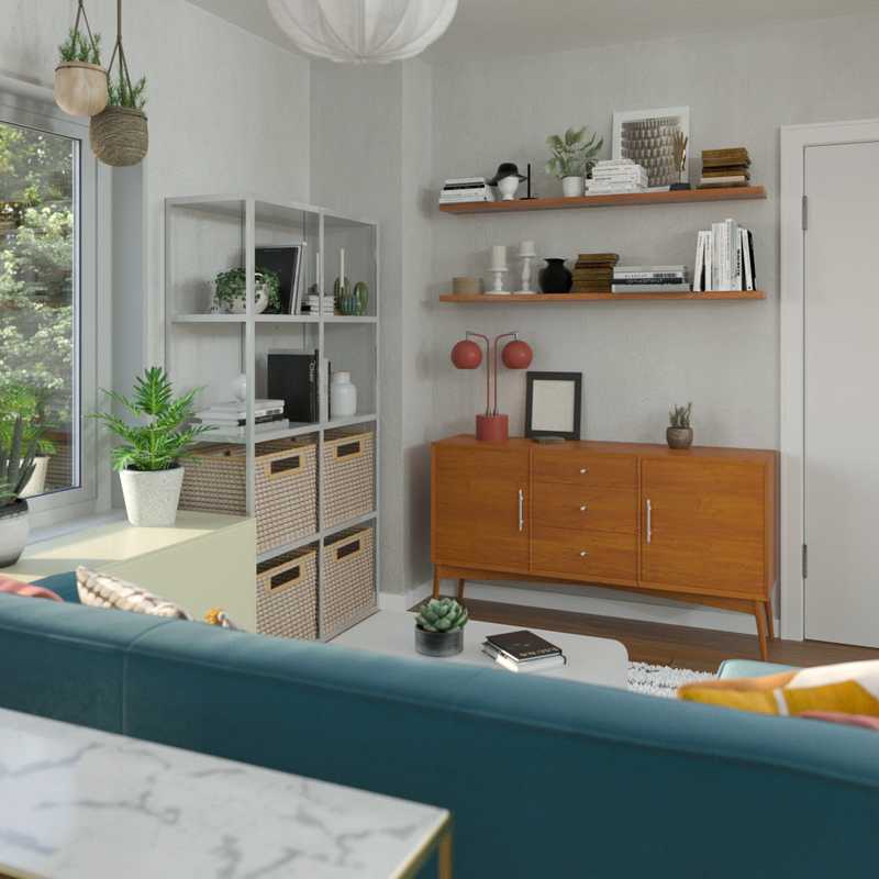 Modern, Midcentury Modern Living Room Design by Havenly Interior Designer Kristin
