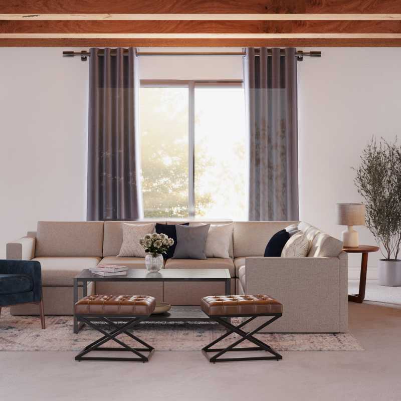 Traditional, Farmhouse Living Room Design by Havenly Interior Designer Paulina