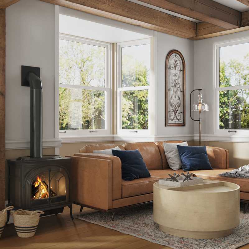 Industrial, Farmhouse Living Room Design by Havenly Interior Designer Kayla