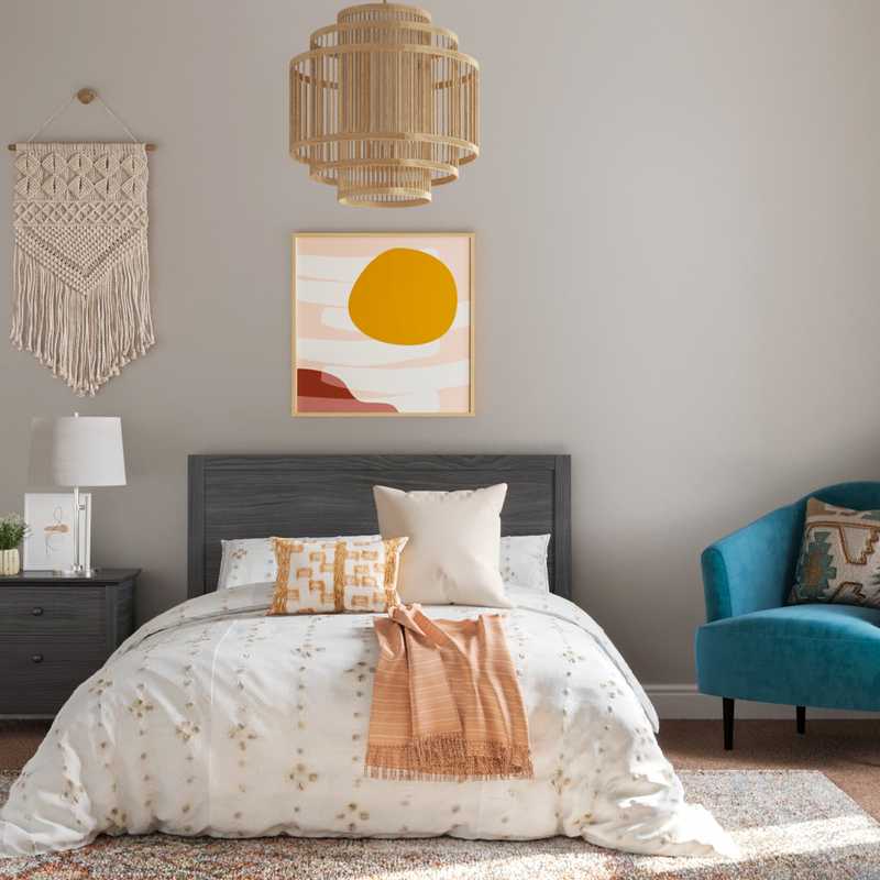 Bohemian, Global Bedroom Design by Havenly Interior Designer Emily