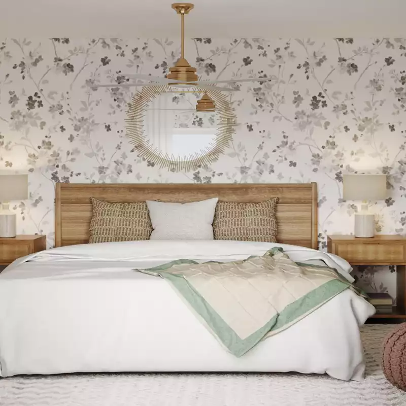 Bohemian, Midcentury Modern Bedroom Design by Havenly Interior Designer Tara