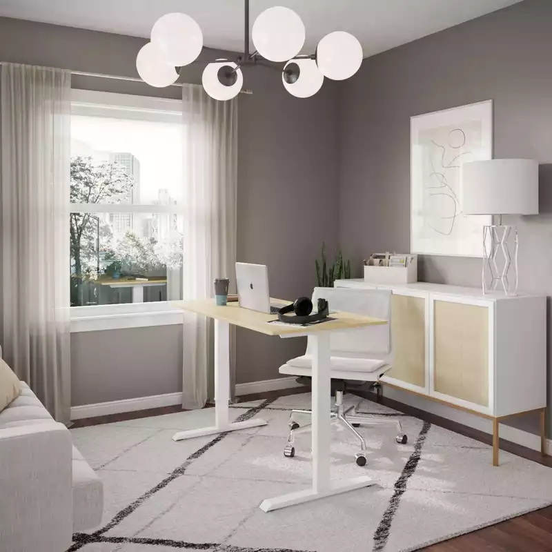 Industrial, Transitional Office Design by Havenly Interior Designer Carine