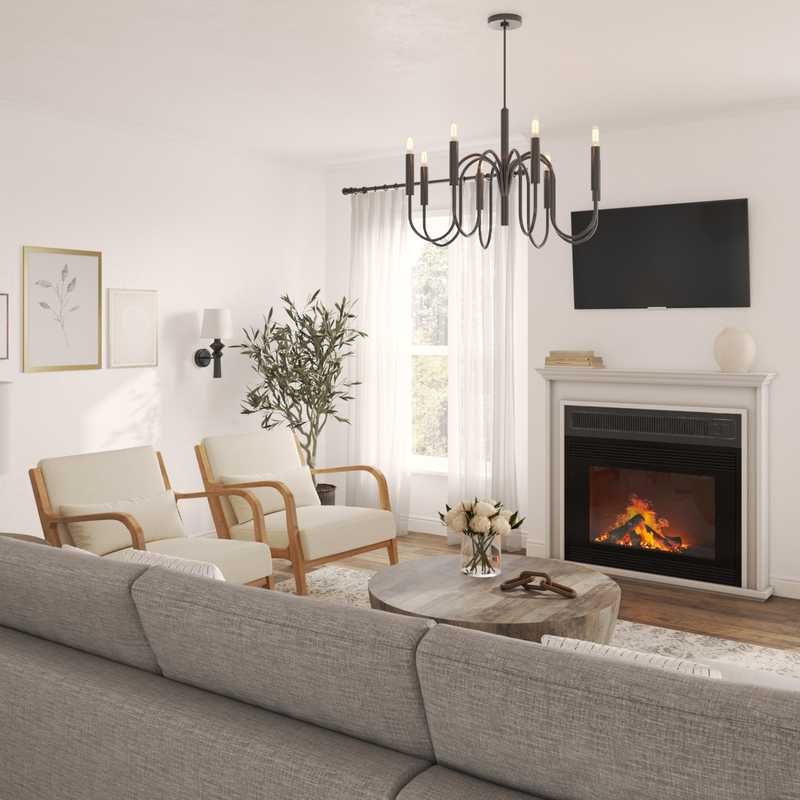 Modern, Coastal, Farmhouse Living Room Design by Havenly Interior Designer Paulina