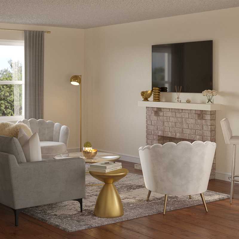 Contemporary, Glam Living Room Design by Havenly Interior Designer Dalia