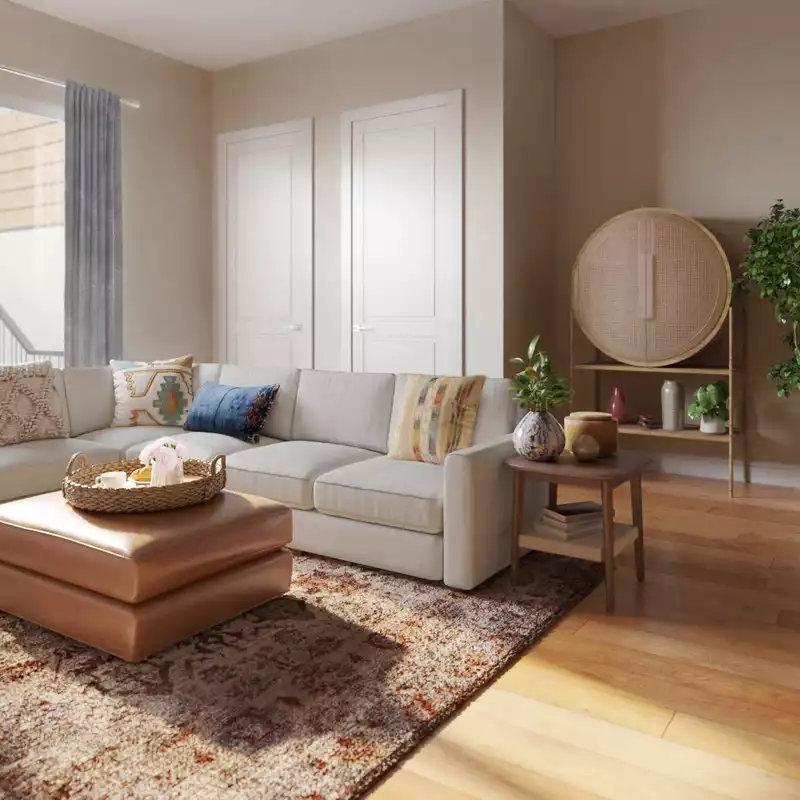 Bohemian, Global, Scandinavian Living Room Design by Havenly Interior Designer Carla