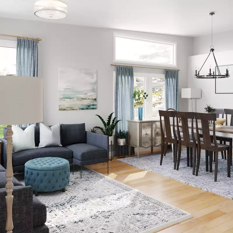 Classic, Bohemian, Coastal, Transitional Living Room Design by Havenly Interior Designer Nicole