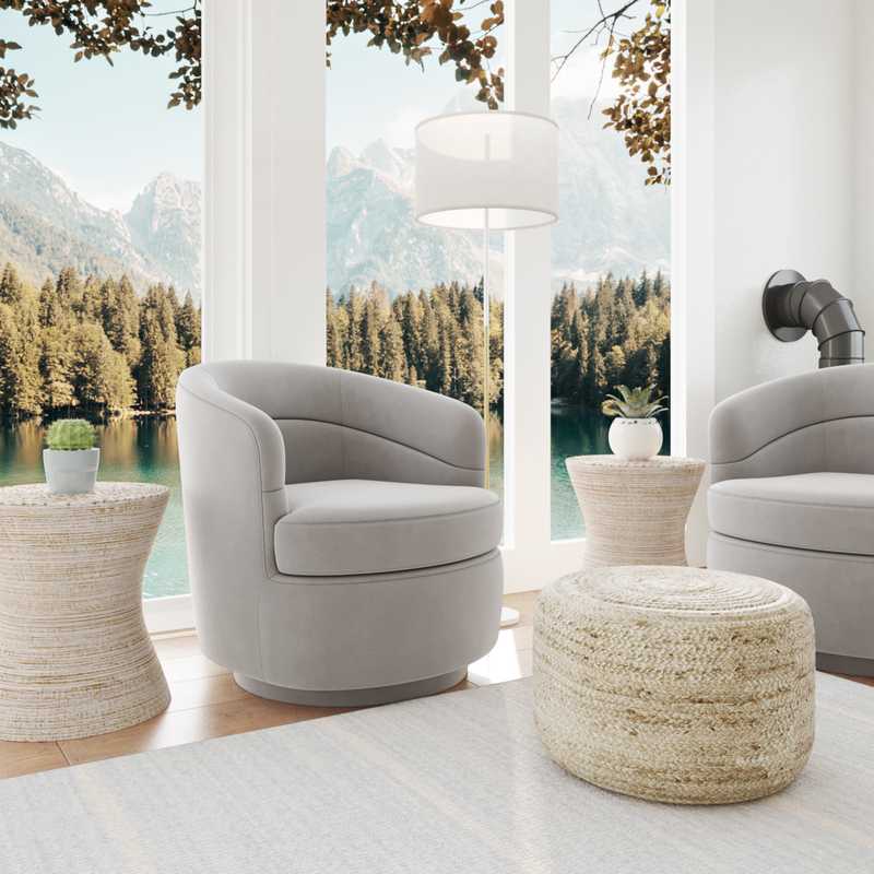 Coastal, Minimal Living Room Design by Havenly Interior Designer Emily