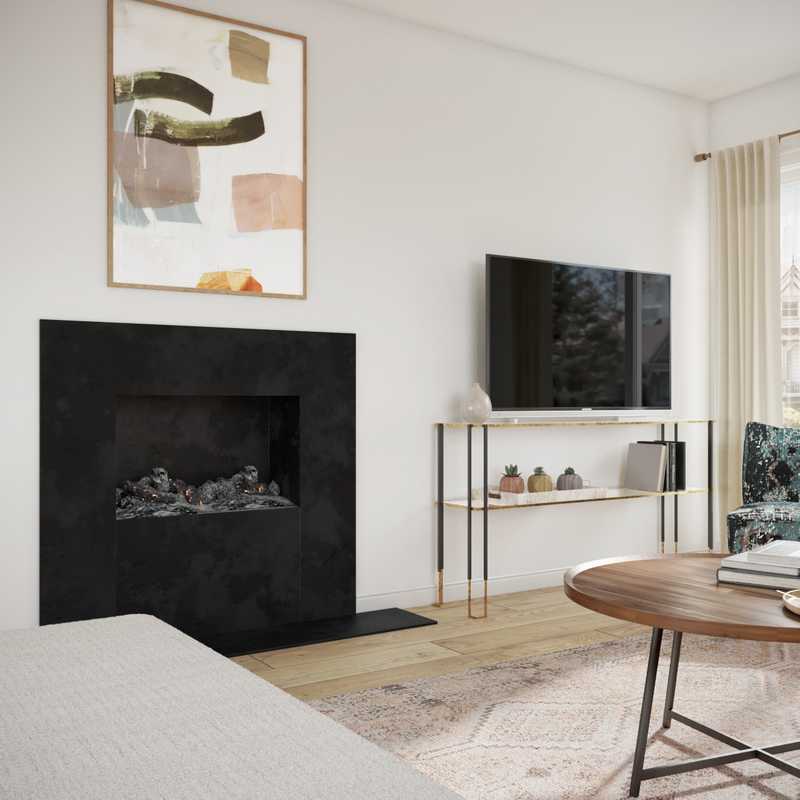Bohemian, Southwest Inspired, Midcentury Modern Living Room Design by Havenly Interior Designer Mahreen