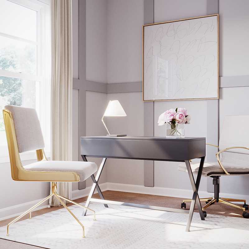 Glam, Transitional Office Design by Havenly Interior Designer Paulina