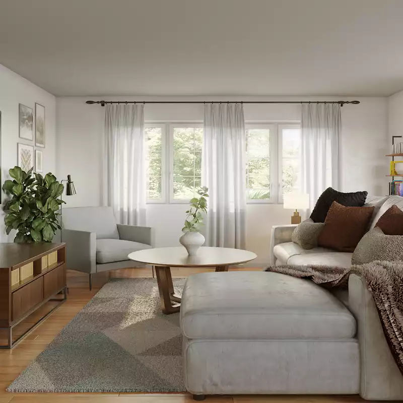 Modern, Midcentury Modern Living Room Design by Havenly Interior Designer Mariel