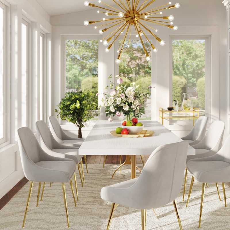 Glam, Preppy Dining Room Design by Havenly Interior Designer Ingrid
