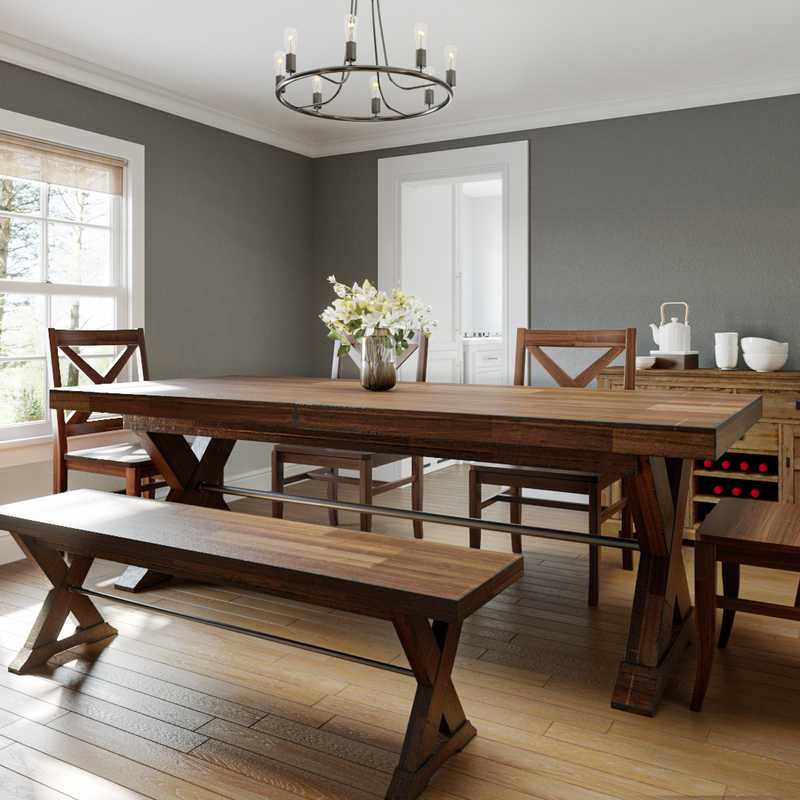 Industrial, Traditional, Farmhouse Dining Room Design by Havenly Interior Designer Jamie
