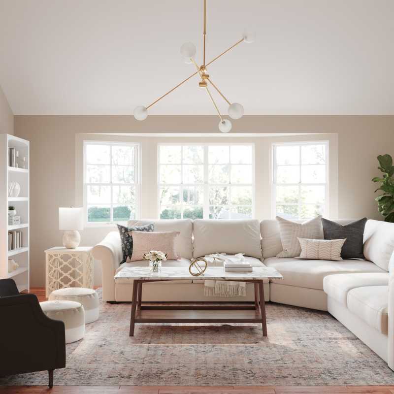 Modern, Coastal, Glam Living Room Design by Havenly Interior Designer Jennifer