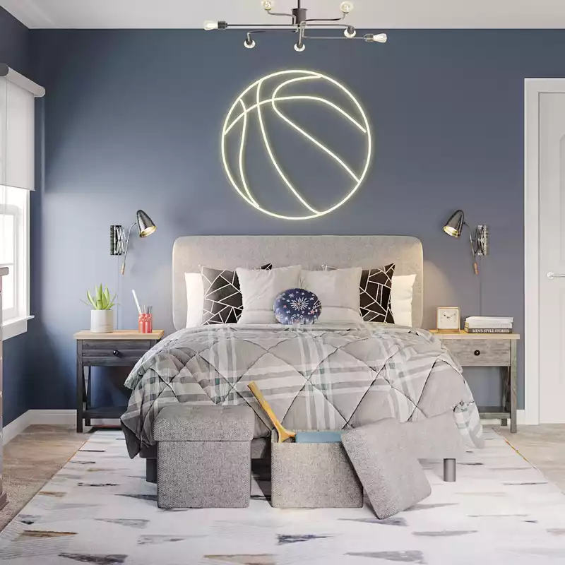 Contemporary, Modern, Industrial Bedroom Design by Havenly Interior Designer Ingrid