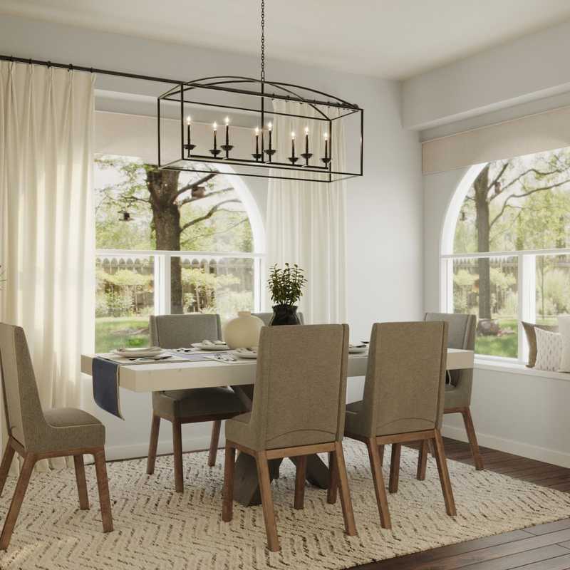 Farmhouse, Transitional Dining Room Design by Havenly Interior Designer Jennifer