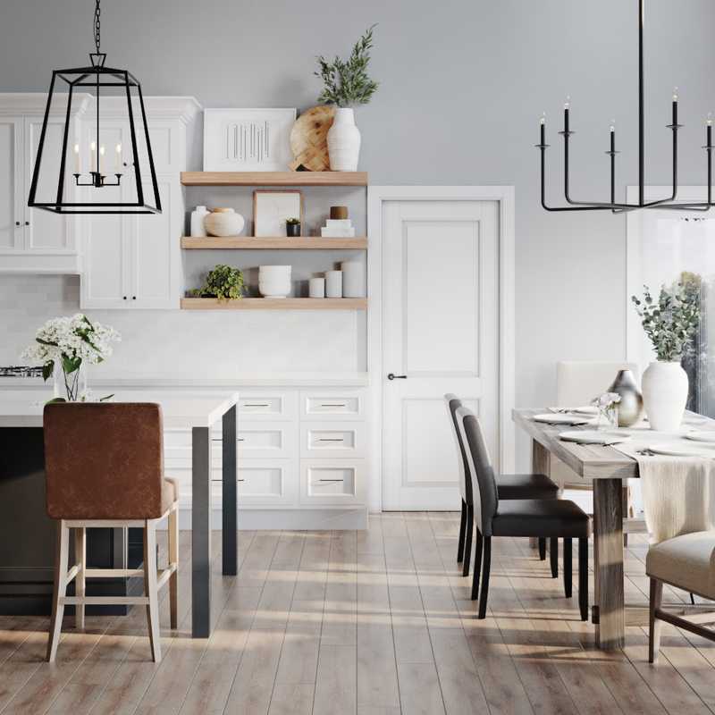 Modern, Industrial, Rustic, Transitional Dining Room Design by Havenly Interior Designer Jennifer