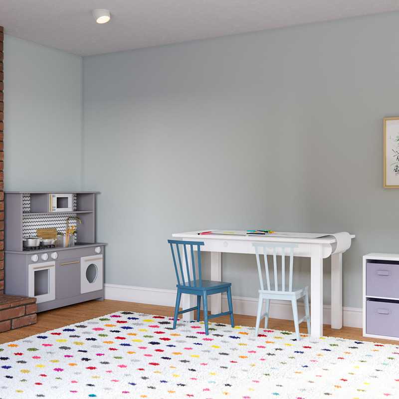 Eclectic, Preppy Playroom Design by Havenly Interior Designer Megan