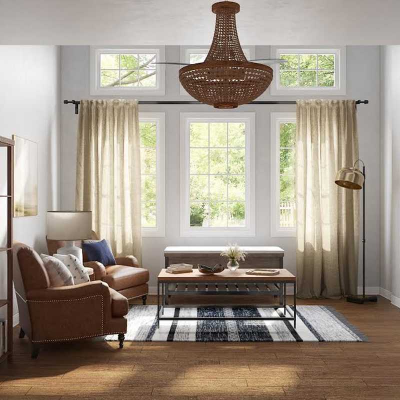 Rustic, Classic Contemporary Reading Room Design by Havenly Interior Designer Lindsay