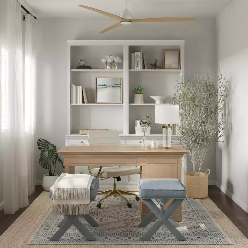 Contemporary, Glam, Industrial, Midcentury Modern Office Design by Havenly Interior Designer Amanda