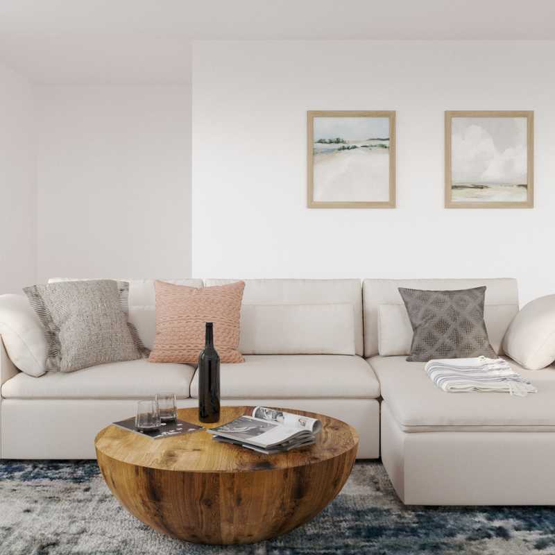 Coastal, Farmhouse Living Room Design by Havenly Interior Designer Sofia