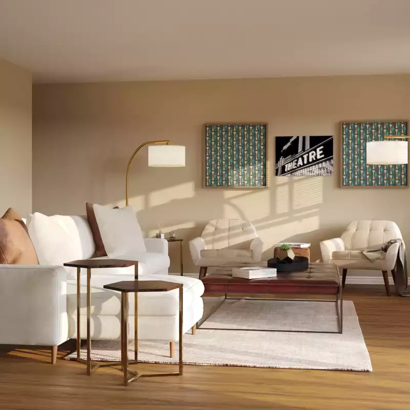 Modern, Transitional, Midcentury Modern, Classic Contemporary, Preppy Living Room Design by Havenly Interior Designer Manasi