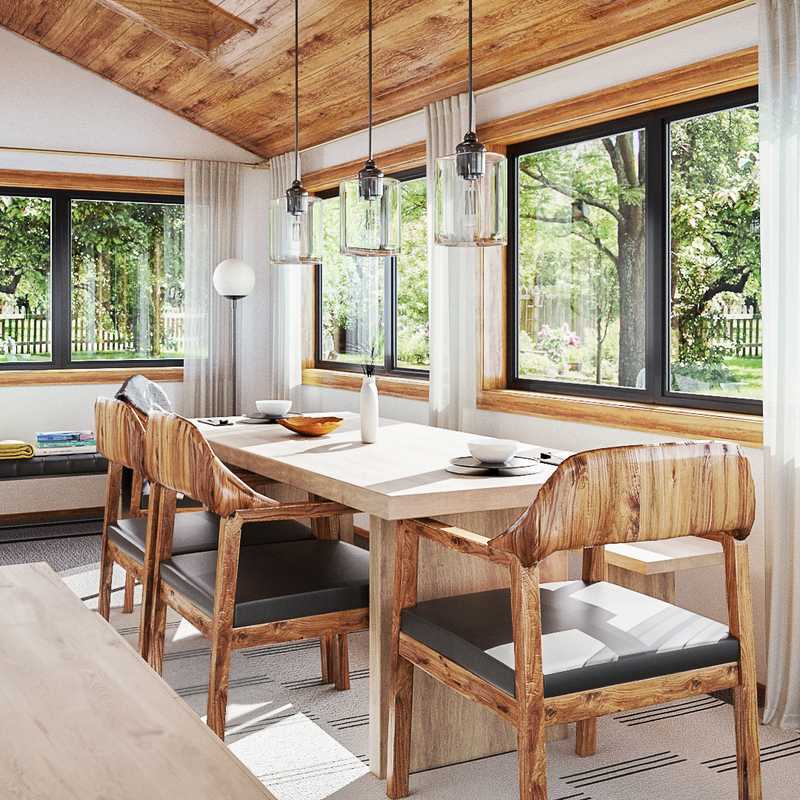 Bohemian, Rustic, Minimal, Scandinavian Dining Room Design by Havenly Interior Designer Milena