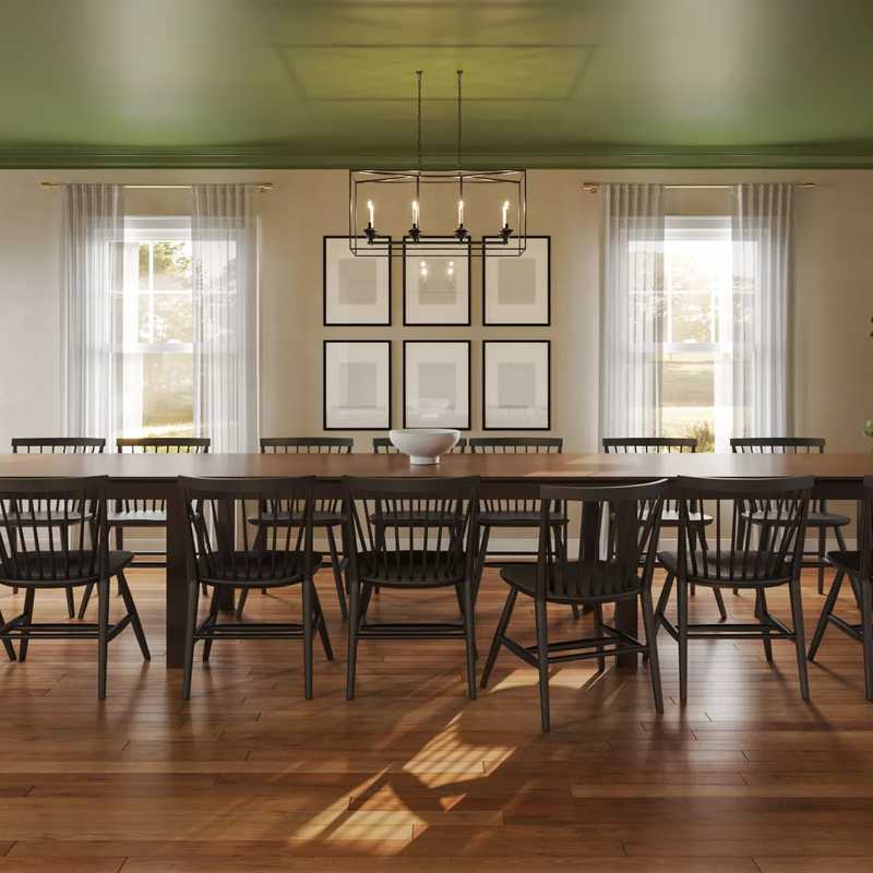 Bohemian, Minimal Dining Room Design by Havenly Interior Designer Mariel