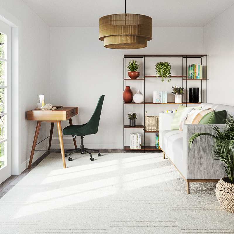 Contemporary, Classic, Eclectic, Bohemian, Transitional, Midcentury Modern Office Design by Havenly Interior Designer Ilona