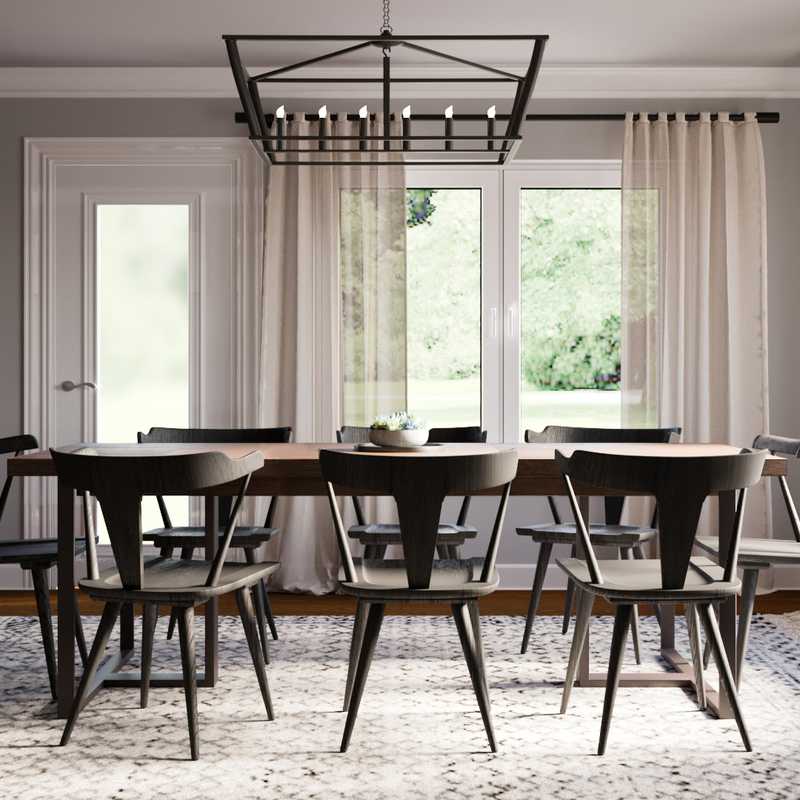 Farmhouse, Scandinavian Dining Room Design by Havenly Interior Designer Alyssa