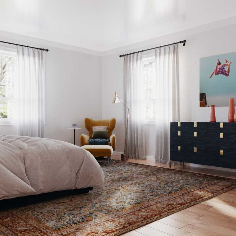 Modern, Eclectic, Bohemian, Midcentury Modern, Minimal Bedroom Design by Havenly Interior Designer Holly