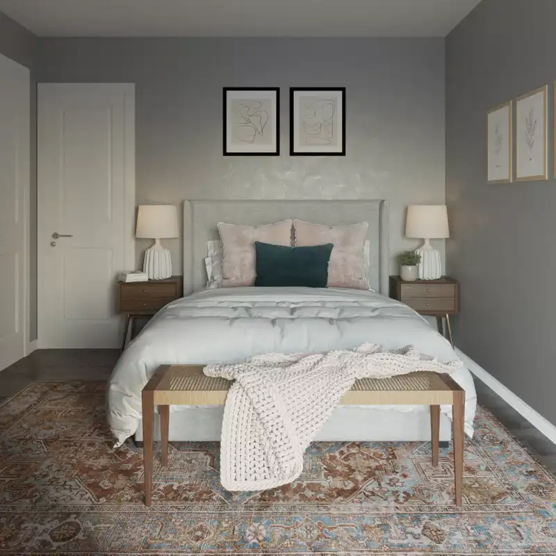 Eclectic, Bohemian, Midcentury Modern Bedroom Design by Havenly Interior Designer Juliana