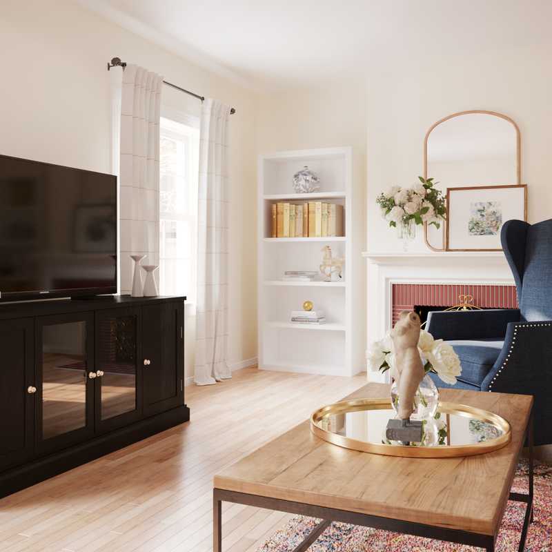 Classic, Library Living Room Design by Havenly Interior Designer Paulina