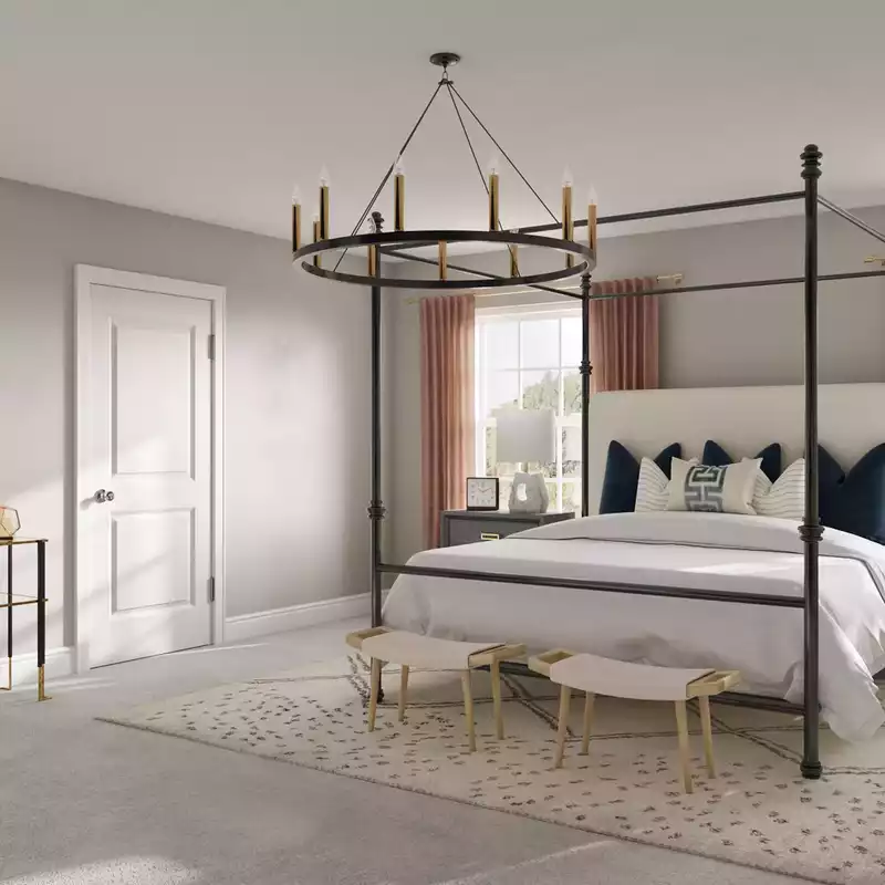 Bohemian, Coastal, Midcentury Modern, Scandinavian Bedroom Design by Havenly Interior Designer Ingrid