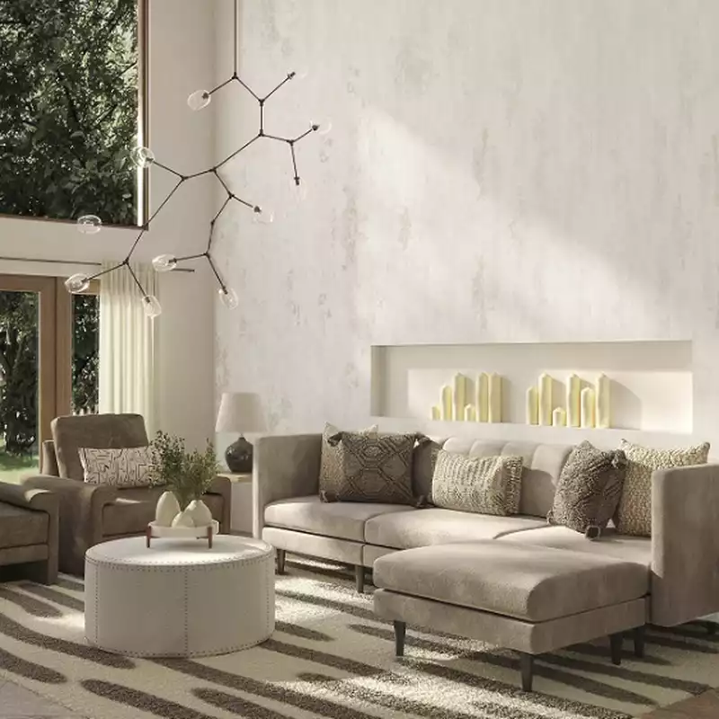 Modern, Bohemian Living Room Design by Havenly Interior Designer Christa