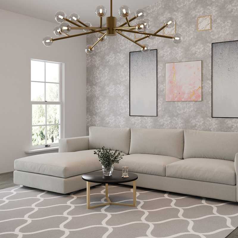 Contemporary, Modern, Coastal, Glam Living Room Design by Havenly Interior Designer Dalia
