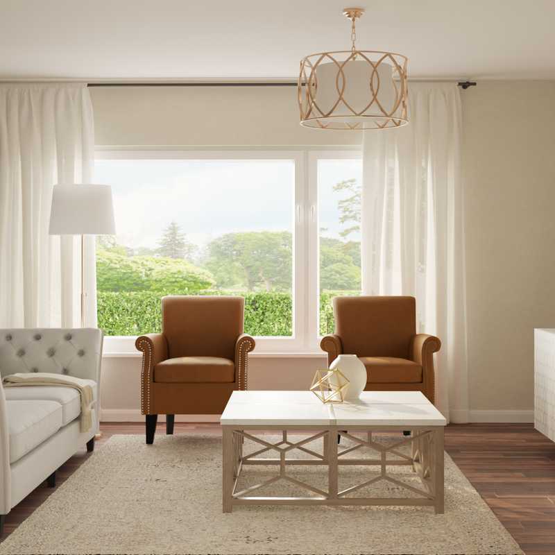 Contemporary, Glam, Farmhouse Living Room Design by Havenly Interior Designer Lara