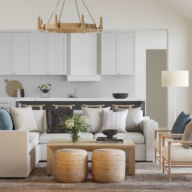 Modern, Glam, Farmhouse Living Room Design by Havenly Interior Designer Legacy