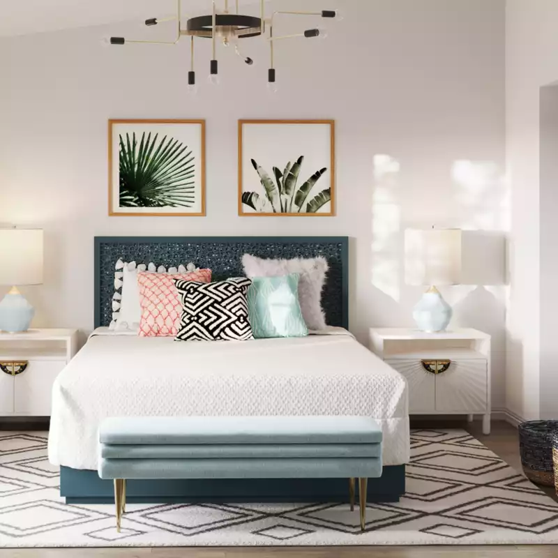 Eclectic, Bohemian, Glam Bedroom Design by Havenly Interior Designer Leah